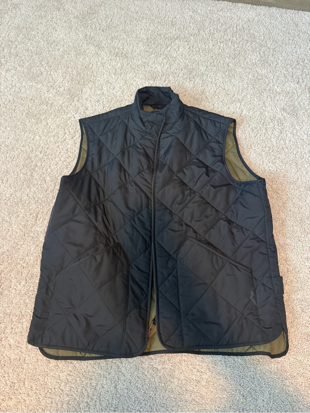 J. Crew Black Quilted Sleeveless Vest